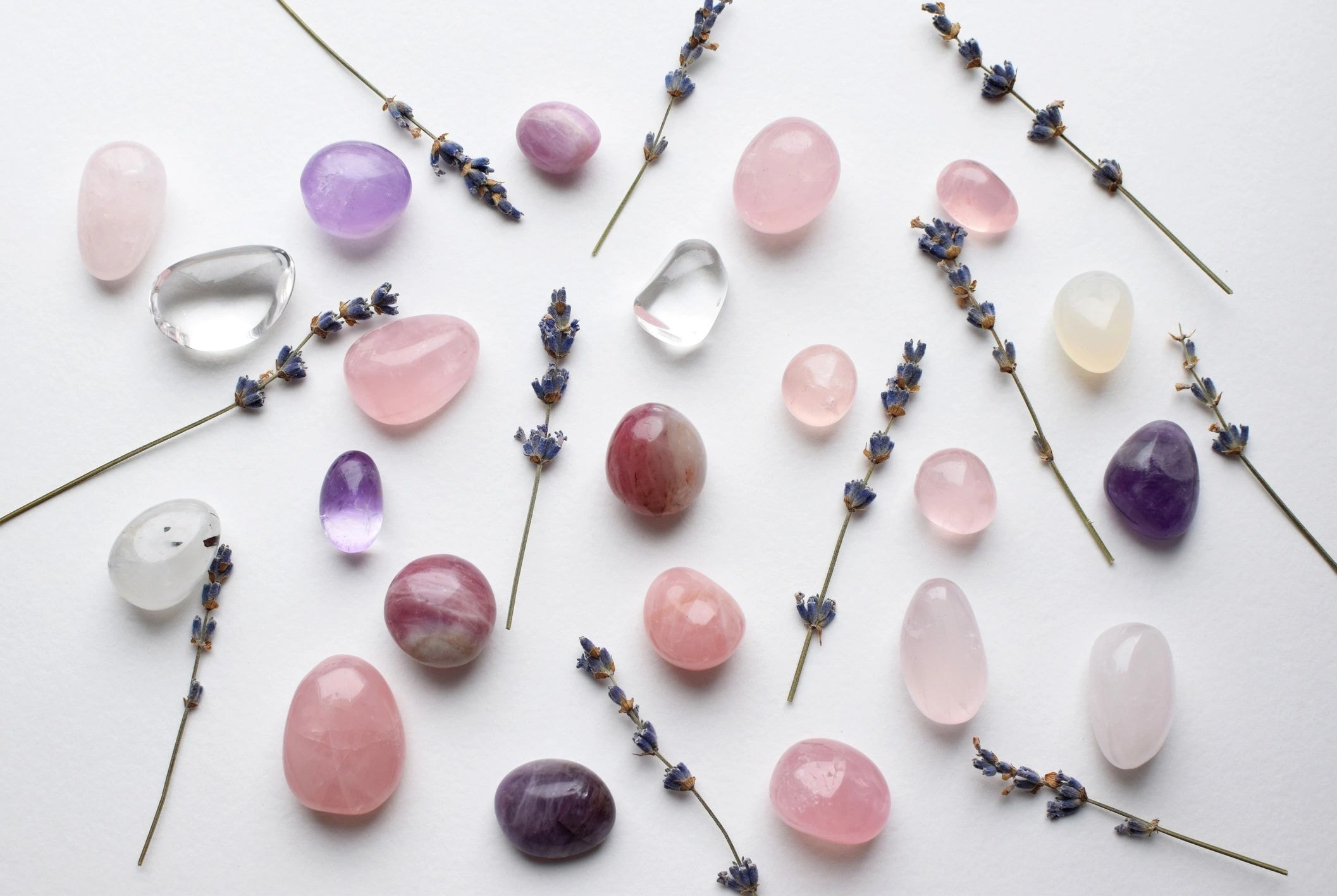 Crystals and gemstones with lavender